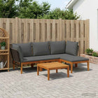 Modulaire tuinbank massief acaciahout touw