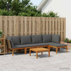 Modulaire tuinbank 6-delig massief acaciahout touw naturel