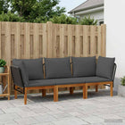 Loungeset massief acaciahout touw naturel 3-delig