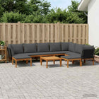 Tuin loungeset massief acaciahout touw naturel 11-delig