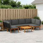 Modulaire tuinloungeset 7-delig massief acaciahout touw naturel