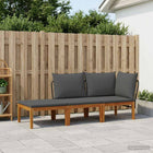 Lounge set 3-zits massief acaciahout touw zwart antraciet