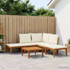 Loungeset massief acaciahout touw naturel 5-delig