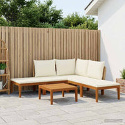 Loungeset massief acaciahout touw naturel 5-delig