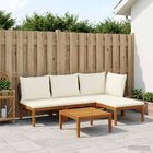 Loungeset massief acaciahout touw naturel 4 personen