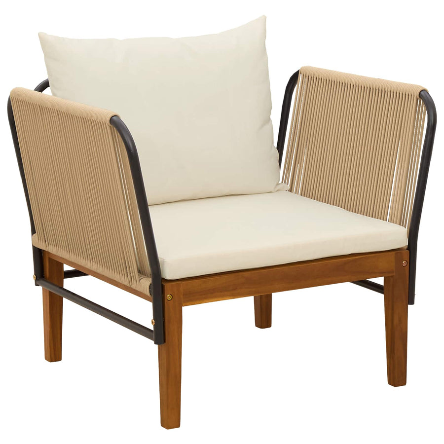 5 st Massief acaciahout & touw Naturel
