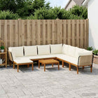 Loungeset massief acaciahout touw 8 pers.