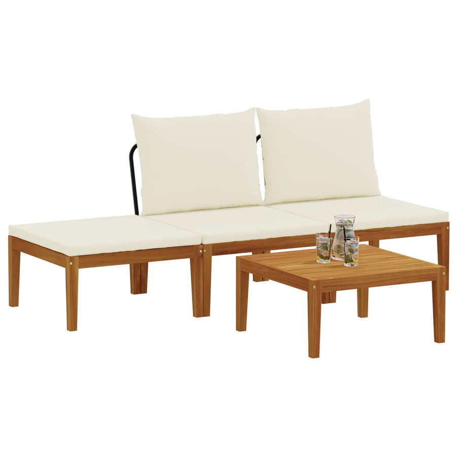 4 pcs Massief acaciahout & touw Naturel