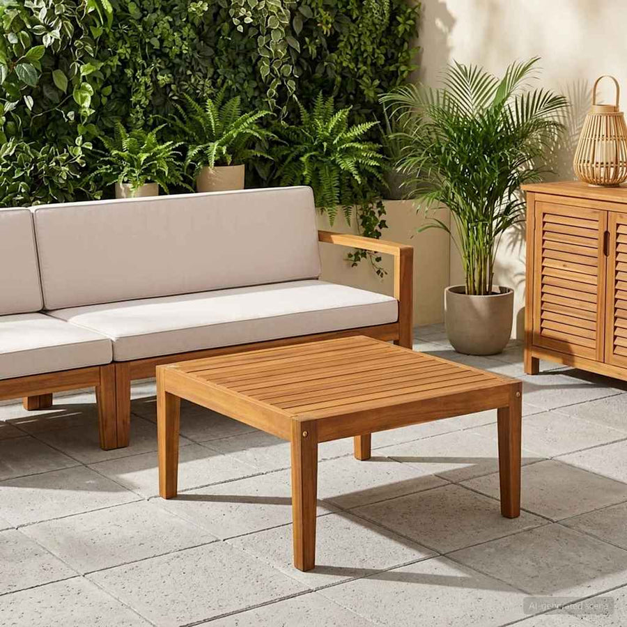 Tafel Massief Acaciahout Naturel 60 x 60 x 30 cm