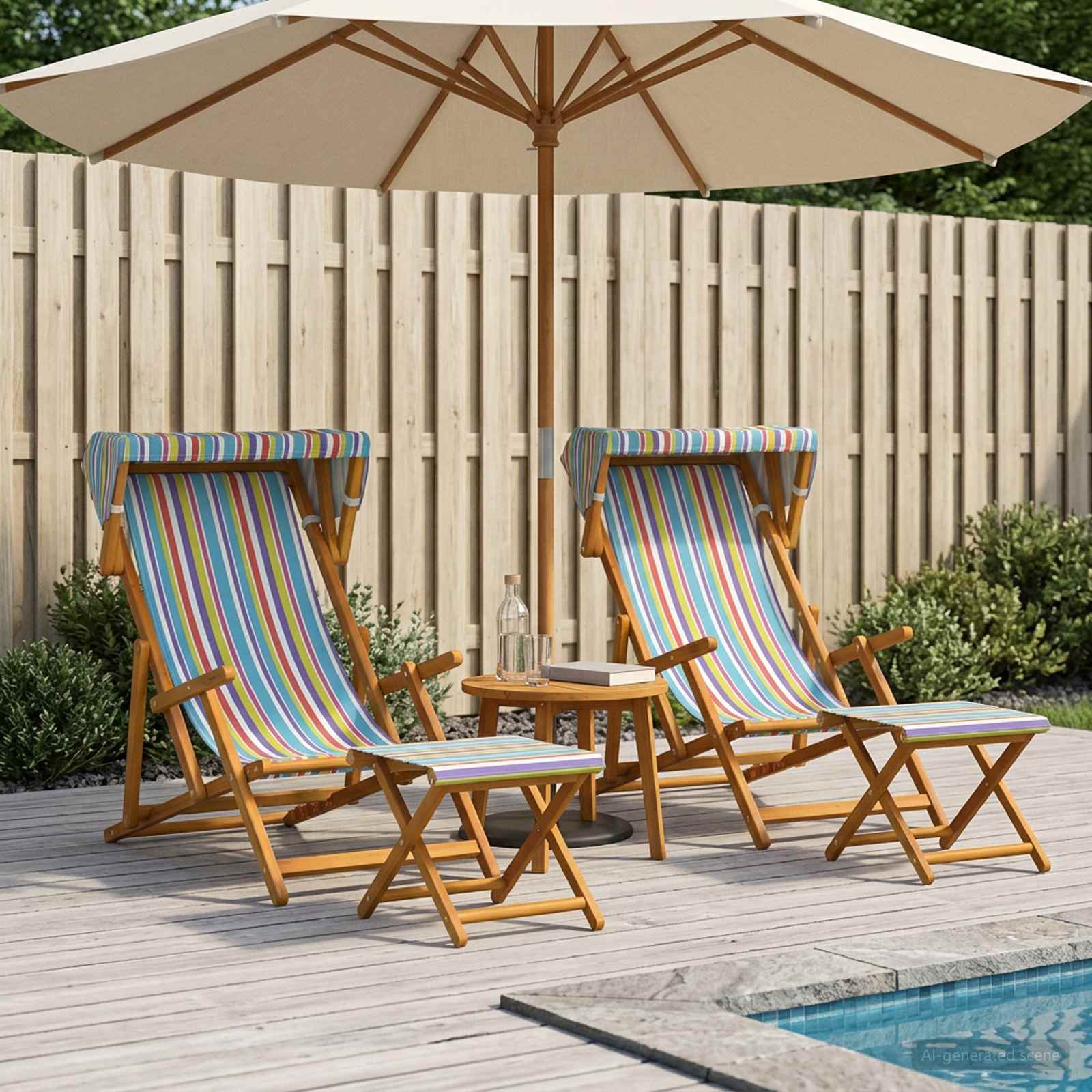 Ligstoel 4 pcs 3 Positie massief eucalyptushout Meerkleurig