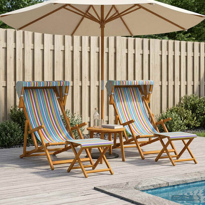 Ligstoel 4 pcs 3 Positie massief eucalyptushout Meerkleurig