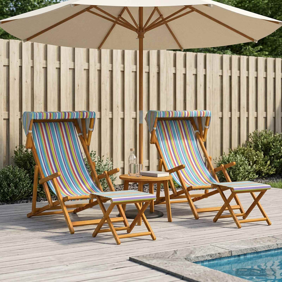 Ligstoel 4 pcs 3 Positie massief eucalyptushout Meerkleurig
