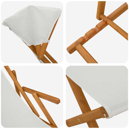 Ligstoel 4 pcs 3 Positie massief eucalyptushout Crèmekleurig