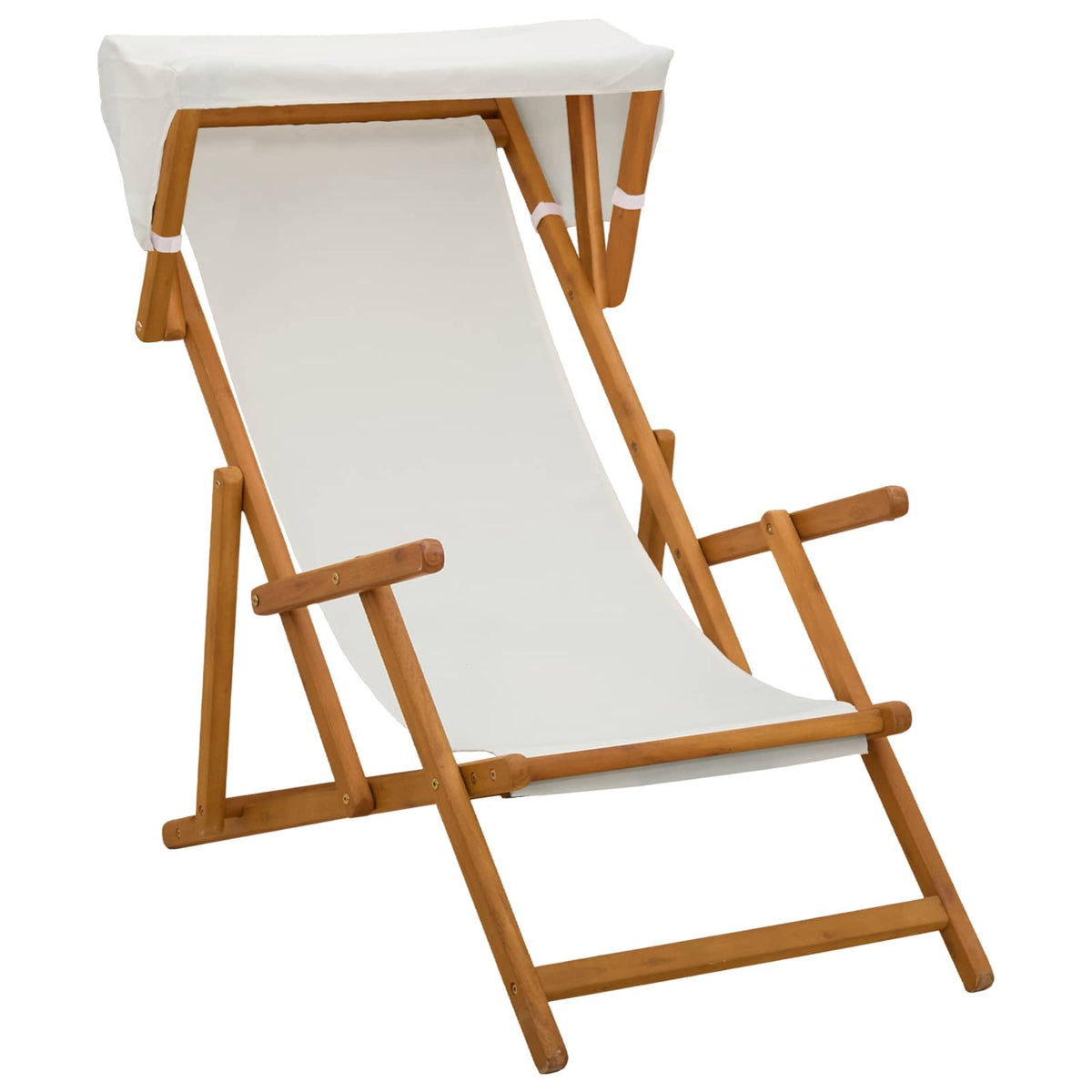 Ligstoel 4 pcs 3 Positie massief eucalyptushout Crèmekleurig