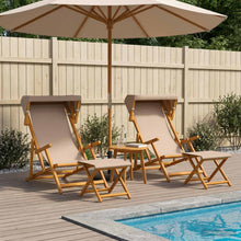 Ligstoel 4 st 3 Positie massief eucalyptushout Taupe
