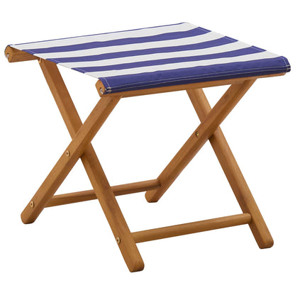 Ligstoel 4 pcs 3 Positie massief eucalyptushout Blauw en Wit