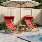 Ligstoel 2 stuks massief eucalyptushout rood