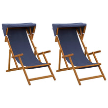 Ligstoel 2 pcs 3 Positie massief eucalyptushout Blauw