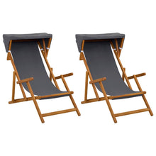 Ligstoel 2 pcs 3 Positie massief eucalyptushout Grijs