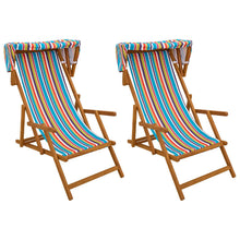 Ligstoel 2 pcs 3 Positie massief eucalyptushout Meerkleurig