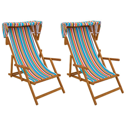 Ligstoel 2 pcs 3 Positie massief eucalyptushout Meerkleurig