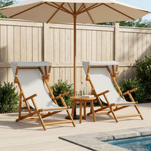 Ligstoel 2 pcs 3 Positie massief eucalyptushout Crèmekleurig