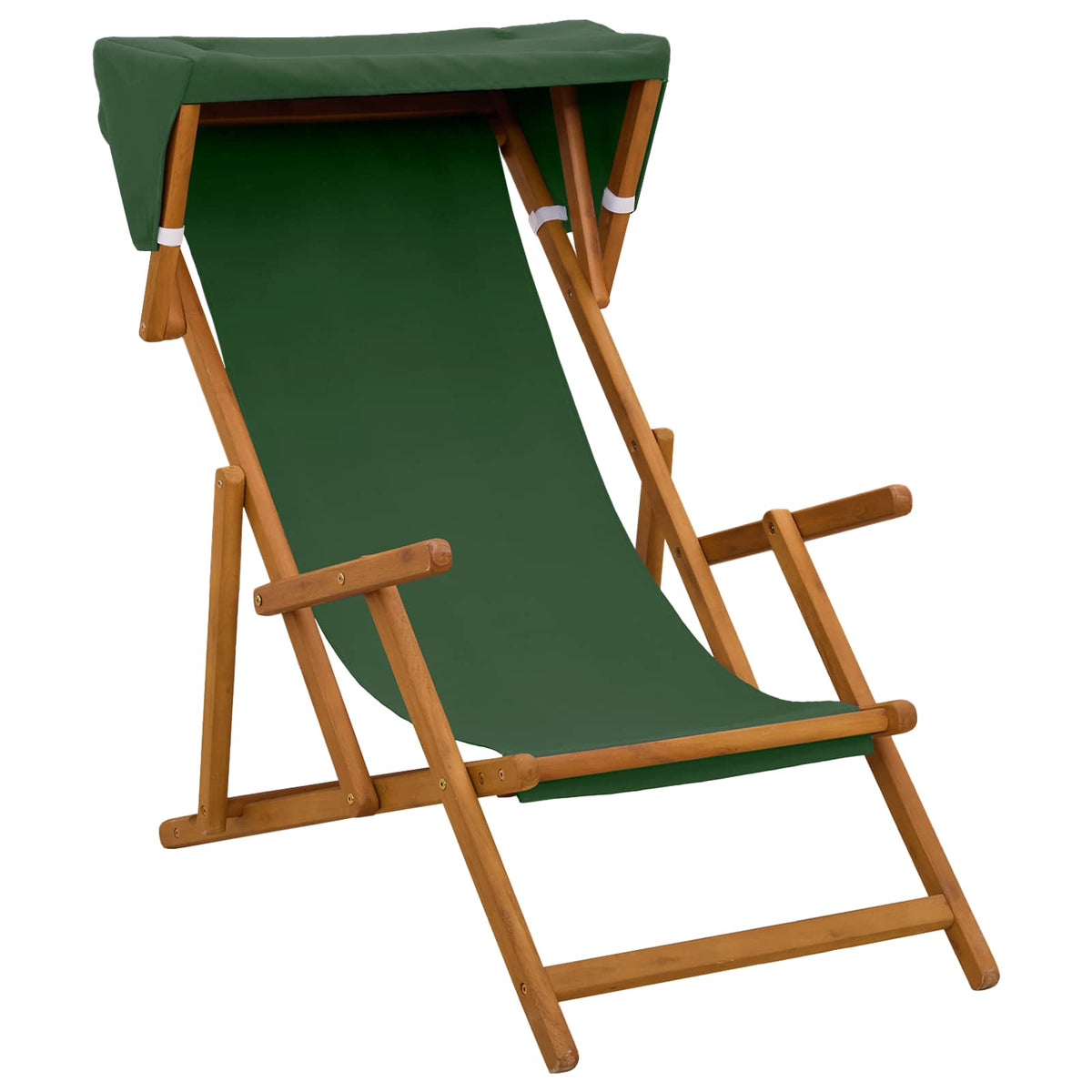 Ligstoel 2 pcs 3 Positie massief eucalyptushout Groen