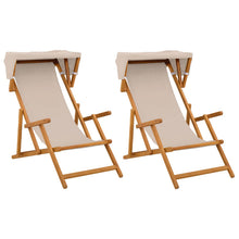 Ligstoel 2 pcs 3 Positie massief eucalyptushout Beige