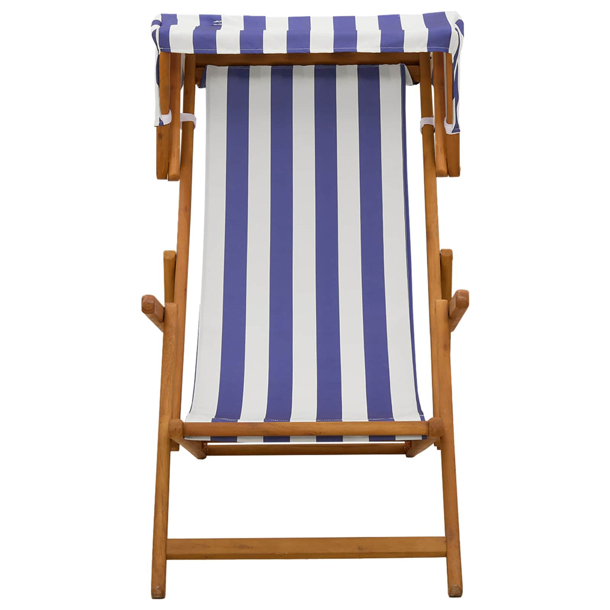 Ligstoel 2 pcs 3 Positie massief eucalyptushout Blauw en Wit