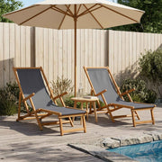 Ligstoelen eucalyptus massief 2 stuks