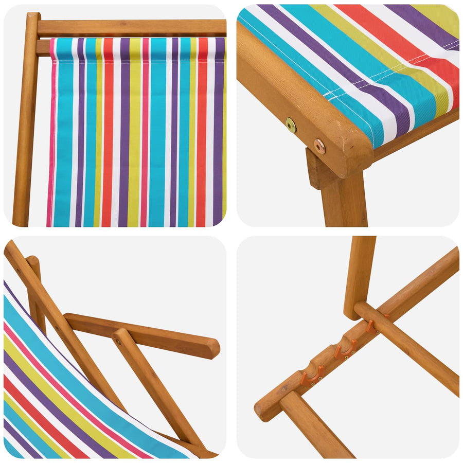 Opvouwbare zonnebed 2 pcs 3 Positie Massief Eucalyptus Hout