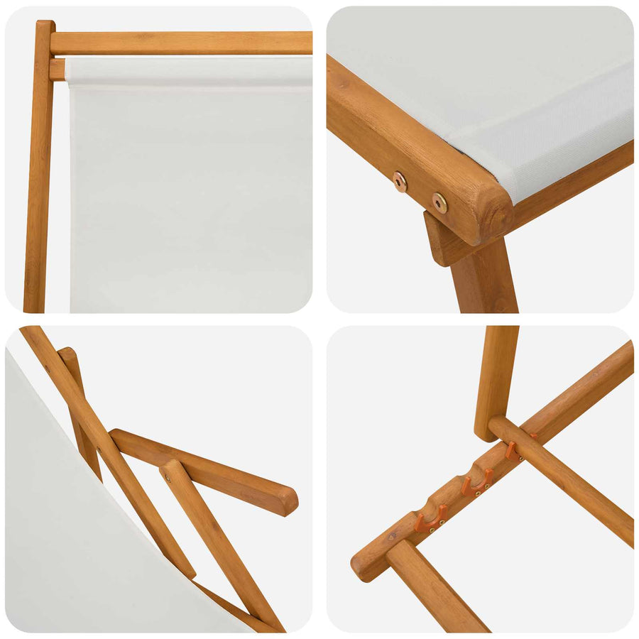 Opvouwbare zonnebed 2 pcs 3 Positie Massief Eucalyptus Hout
