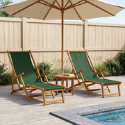 Ligstoelen 2 stuks massief eucalyptus groen 61x155x95 cm