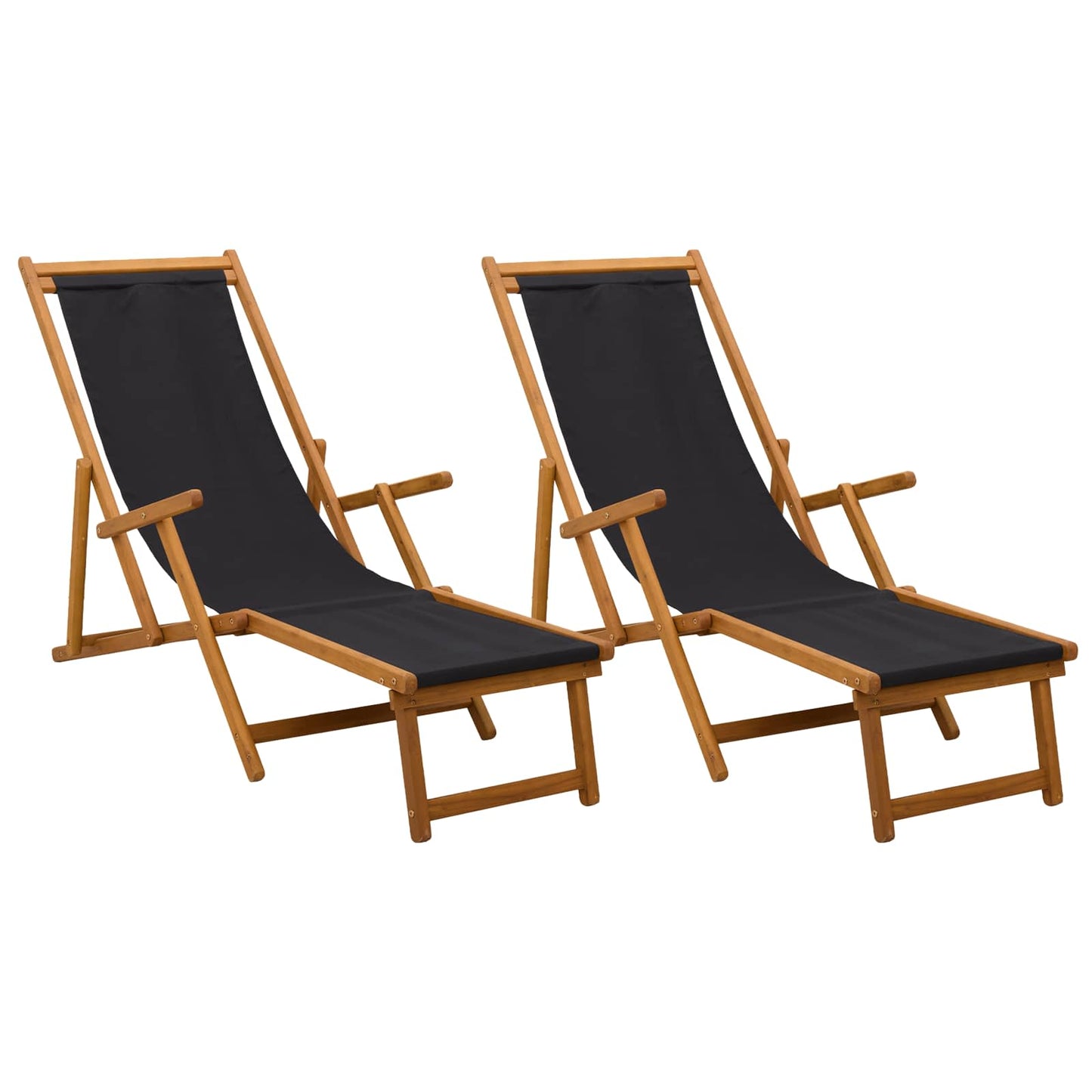 Opvouwbare zonnebed 2 pcs 3 Positie Massief Eucalyptus Hout