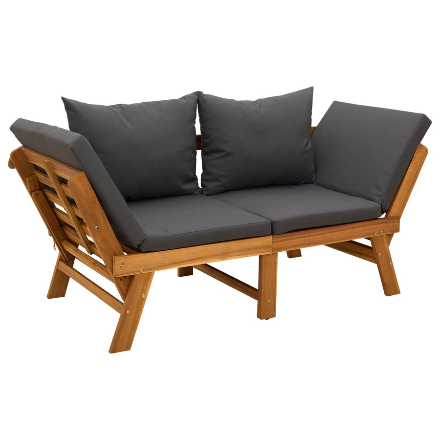 3-in-1 Tuinbank met Kussens Massief Acaciahout Naturel