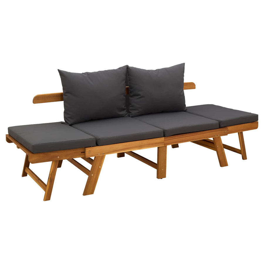 3-in-1 Tuinbank met Kussens Massief Acaciahout Naturel