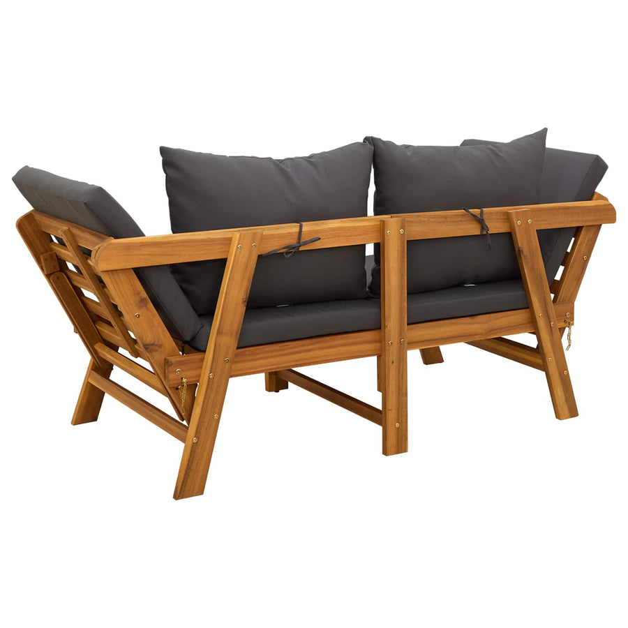 3-in-1 Tuinbank met Kussens Massief Acaciahout Naturel