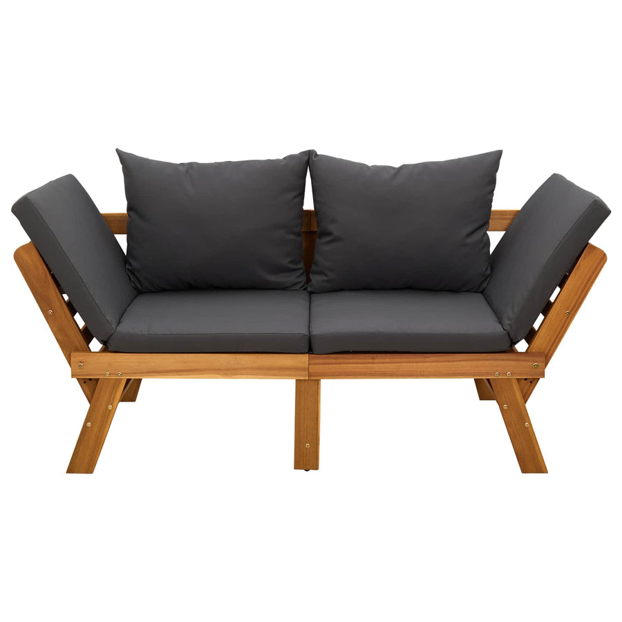 3-in-1 Tuinbank met Kussens Massief Acaciahout Naturel