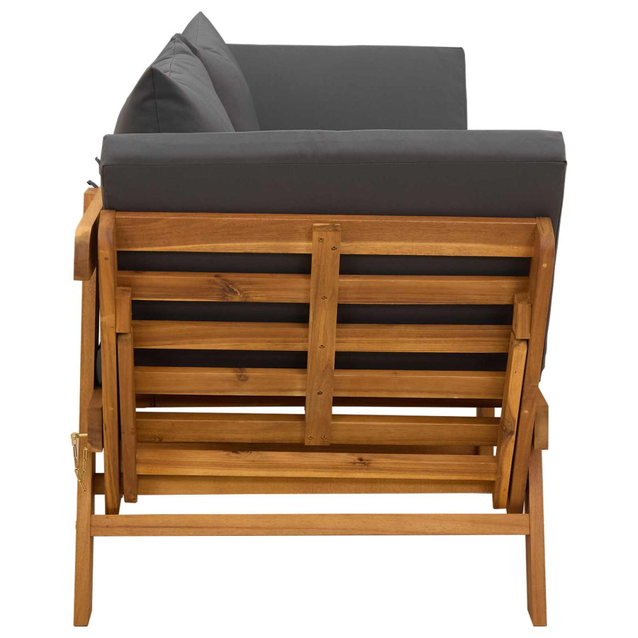 3-in-1 Tuinbank met Kussens Massief Acaciahout Naturel
