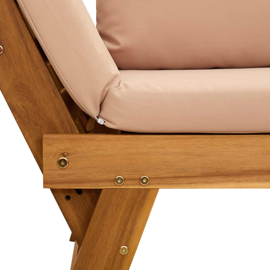 3-in-1 Tuinbank met Kussens Massief Acaciahout Naturel
