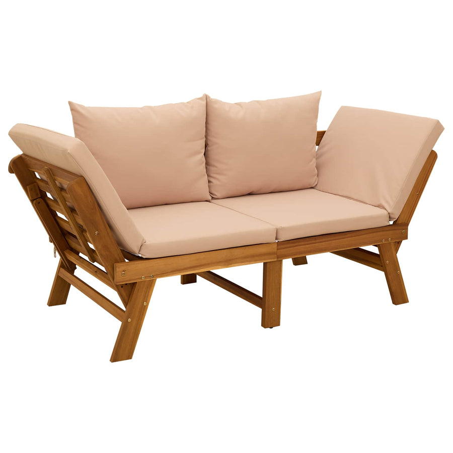 3-in-1 Tuinbank met Kussens Massief Acaciahout Naturel