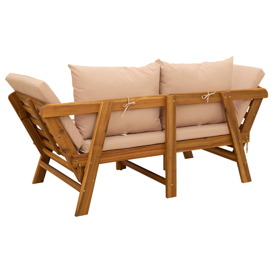 3-in-1 Tuinbank met Kussens Massief Acaciahout Naturel