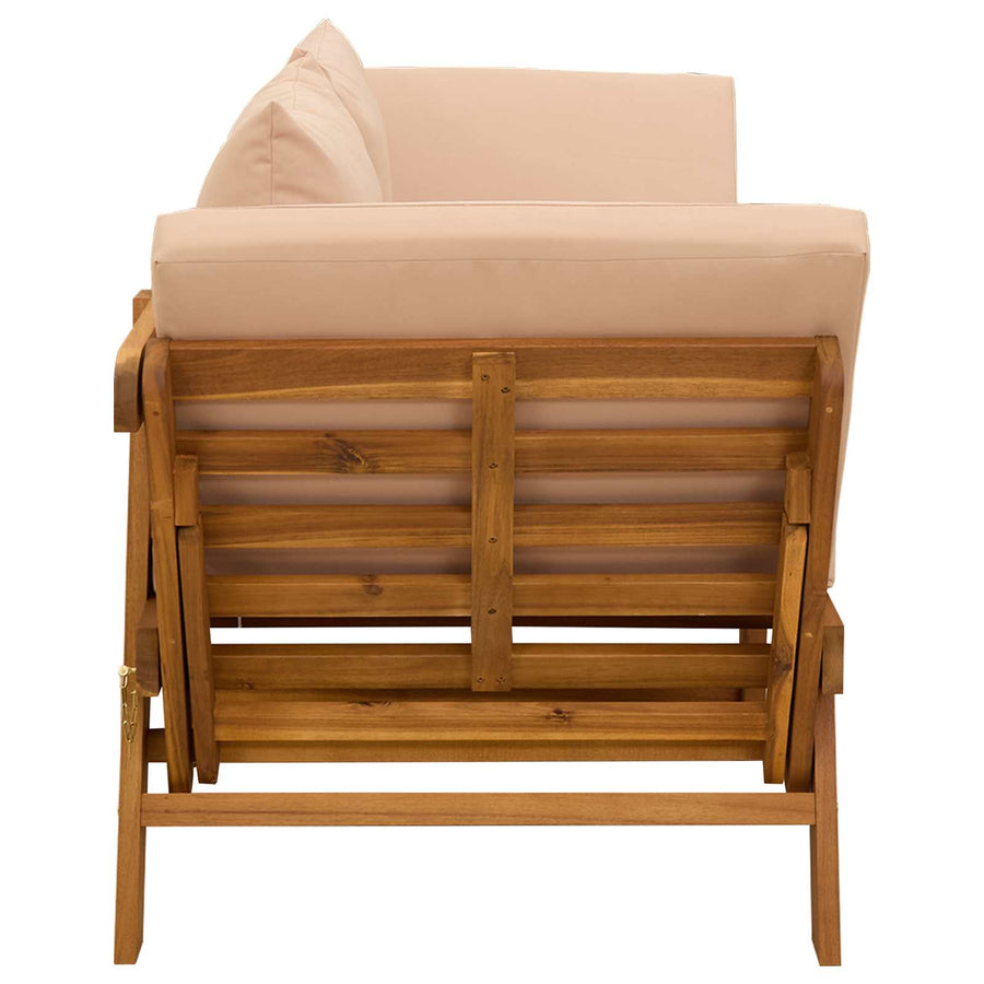 3-in-1 Tuinbank met Kussens Massief Acaciahout Naturel
