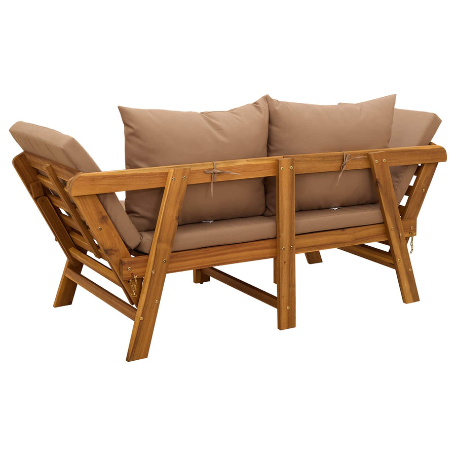 3-in-1 Tuinbank met Kussens Massief Acaciahout Naturel