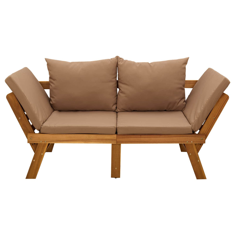 3-in-1 Tuinbank met Kussens Massief Acaciahout Naturel