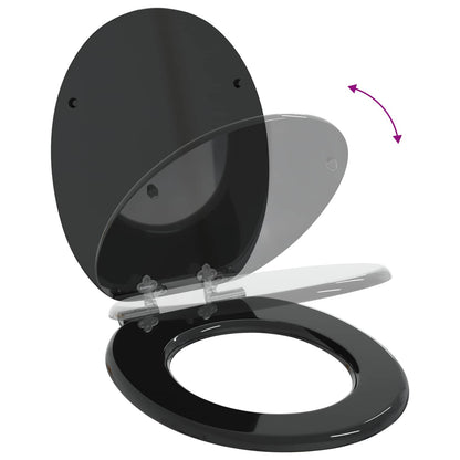 Toiletbril Zwart 44 x 38 cm MDF-plaat