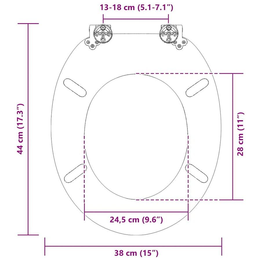 Toiletbril Zee Schelp 44 x 38 cm MDF-plaat