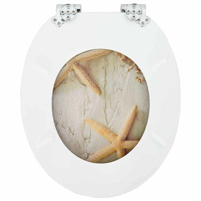 Toiletbril Geel en Wit 44 x 38 cm MDF-plaat