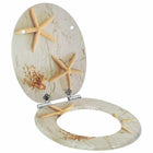 Soft Close Toilet Seat Yellow and White 44 x 38 cm MDF