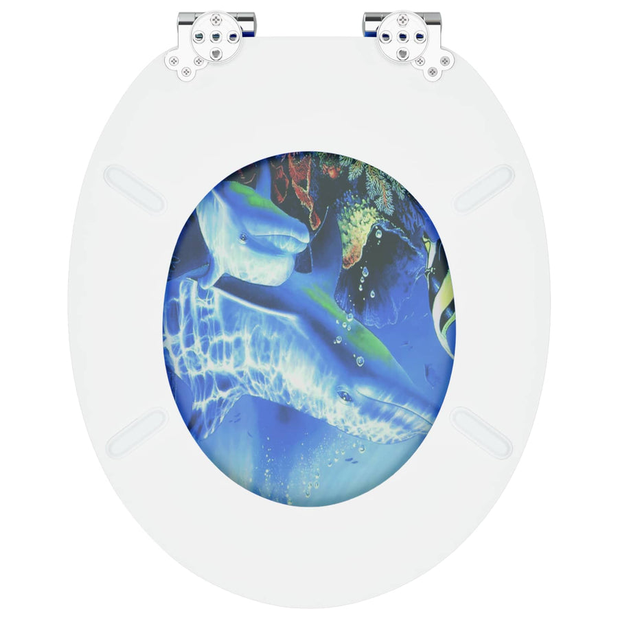 Toiletbril Blauw 44 x 38 cm MDF-plaat